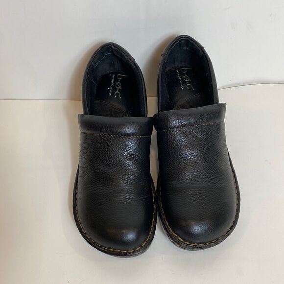 B.O.C. by Born black leather clogs size 8 - Picture 1 of 10